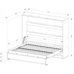 Κρεβάτι τοίχου Aether I -Leuko-Mauro-160 x 200