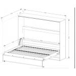 Κρεβάτι τοίχου Aether I -Fusiko-Mavro-120 x 200