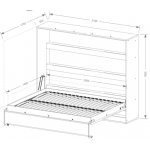 Κρεβάτι τοίχου Aether I -Fusiko-Mavro-140 x 200