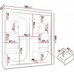 Ντουλάπα Bahrajn 180 συρόμενη-Mauro