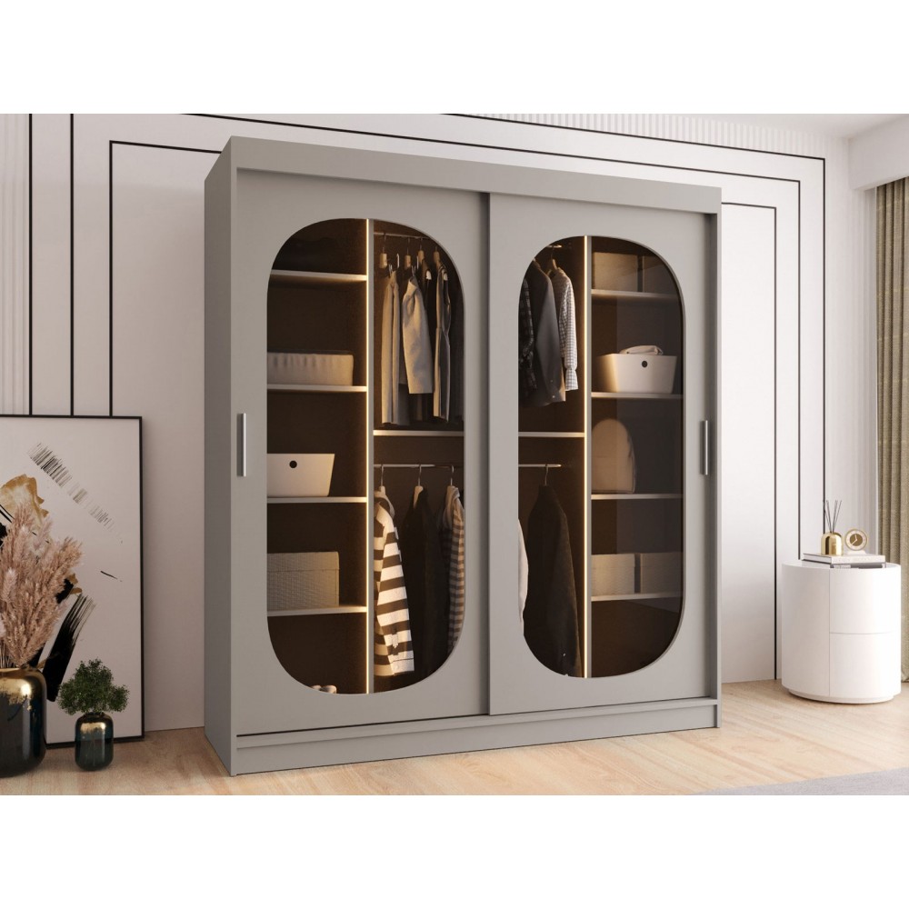 Ντουλάπα Bahrajn 180 συρόμενη-Cashmere