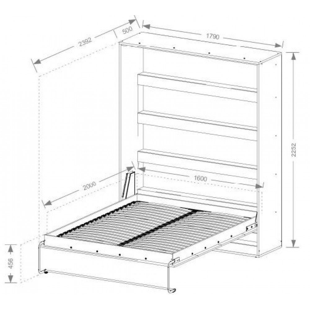 Κρεβάτι τοίχου Aether II-Fusiko-Leuko-160 x 200