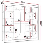 Ντουλάπα Bahrajn 200 συρόμενη-Cashmere