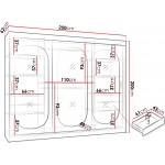 Ντουλάπα Bahrajn Plus συρόμενη 250x62x200