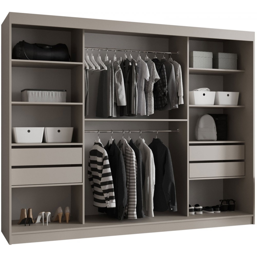 Ντουλάπα Bahrajn Plus συρόμενη 250x62x200