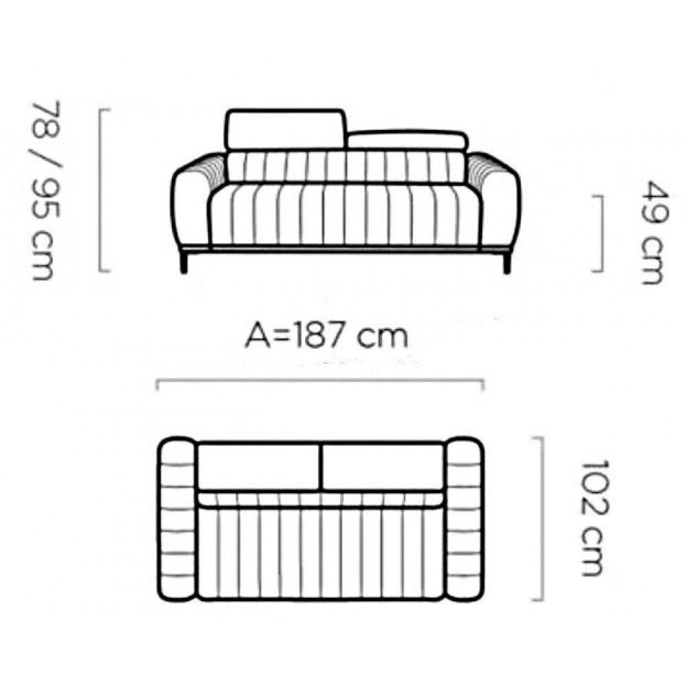 Καναπές Elysia διθέσιος-Mple Skouro
