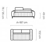 Καναπές Elysia διθέσιος-Mple Skouro