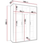 Ντουλάπα Malaga τρίφυλλη-Cashmere