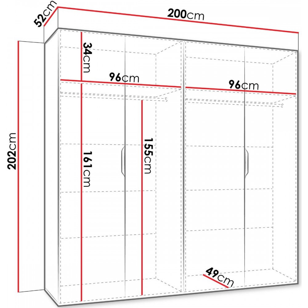 Ντουλάπα Malaga plus τετράφυλλη-Artisan