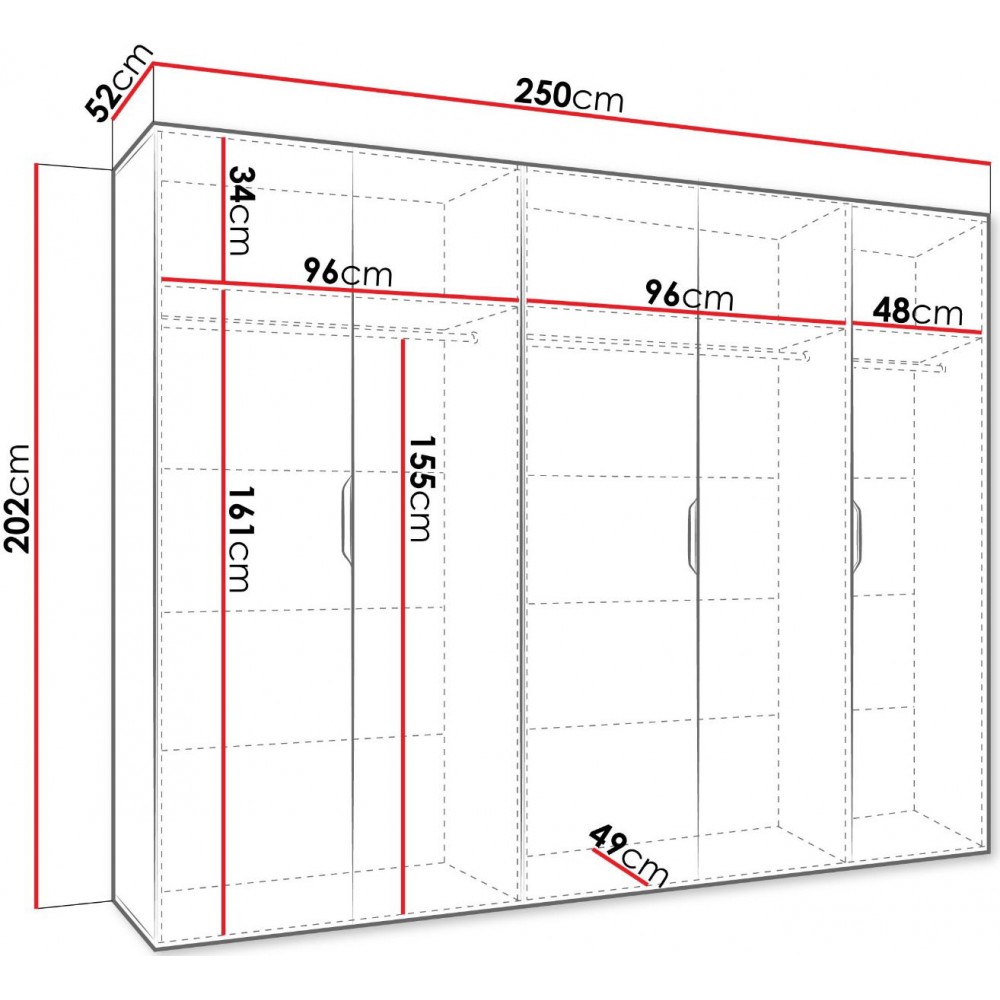 Ντουλάπα Malaga πεντάφυλλη-Cashmere