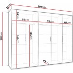 Ντουλάπα Malaga plus πεντάφυλλη-Cashmere