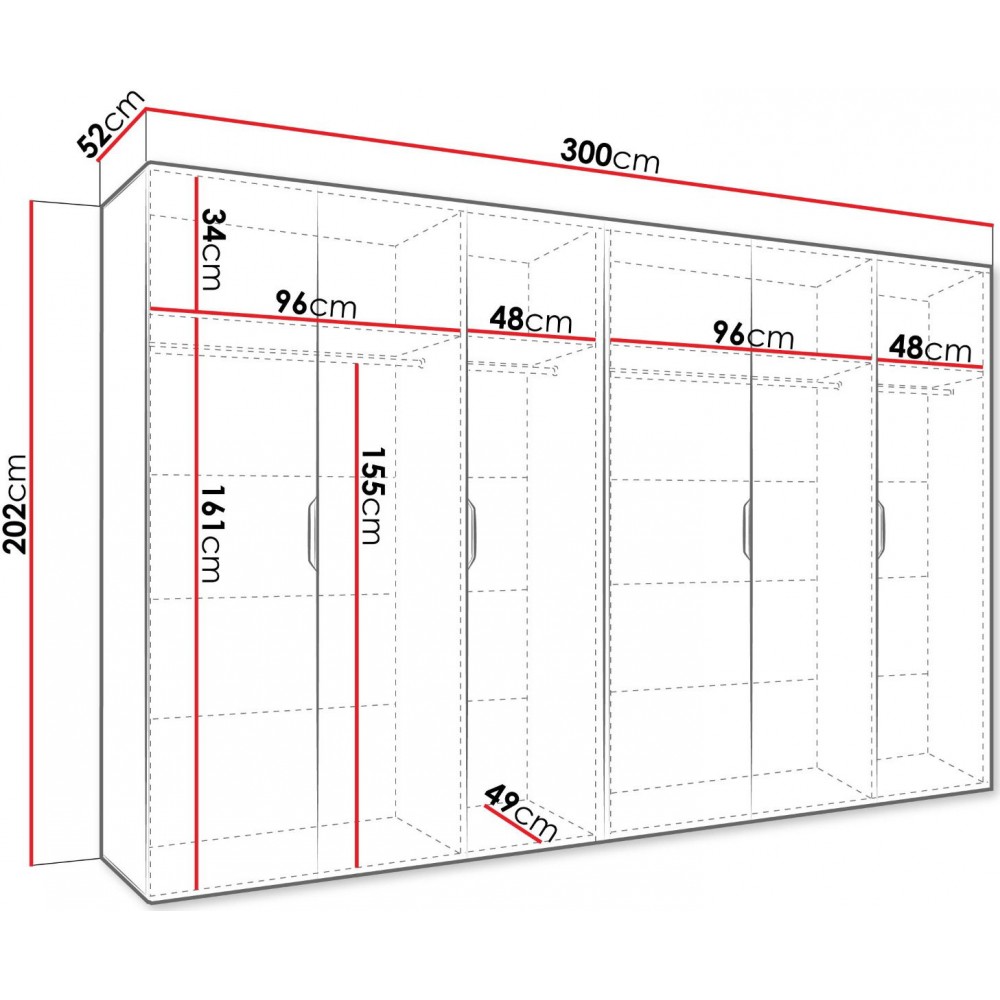 Ντουλάπα Malaga plus εξάφυλλη-Cashmere