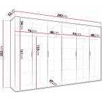 Ντουλάπα Malaga plus εξάφυλλη 300x52x202