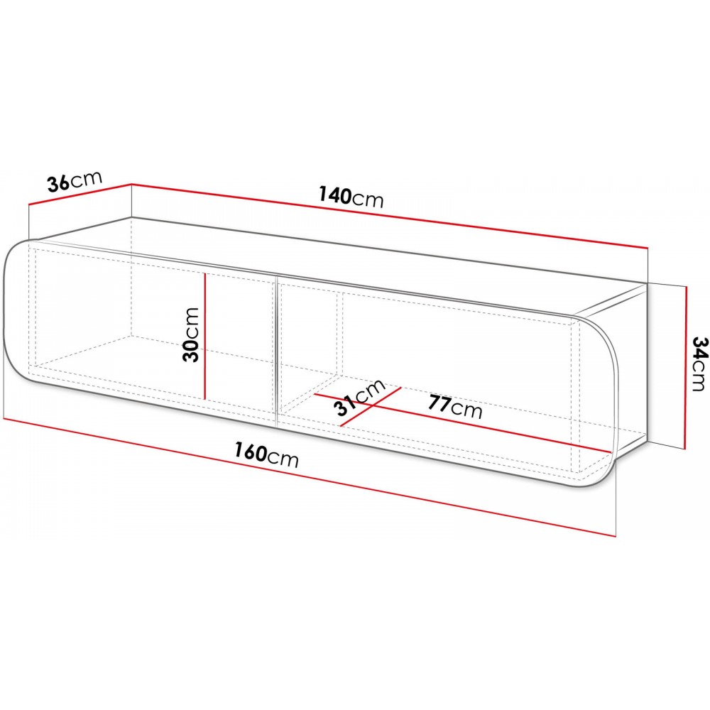 Κρεμαστό έπιπλο τηλεόρασης Rene 2D