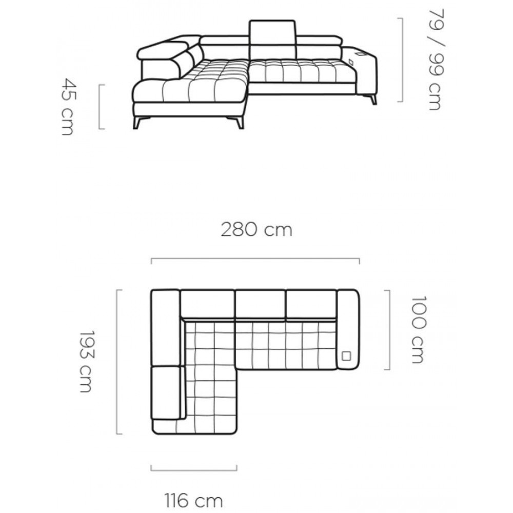 Γωνιακός καναπές Arono-Moustardi-Δεξιά