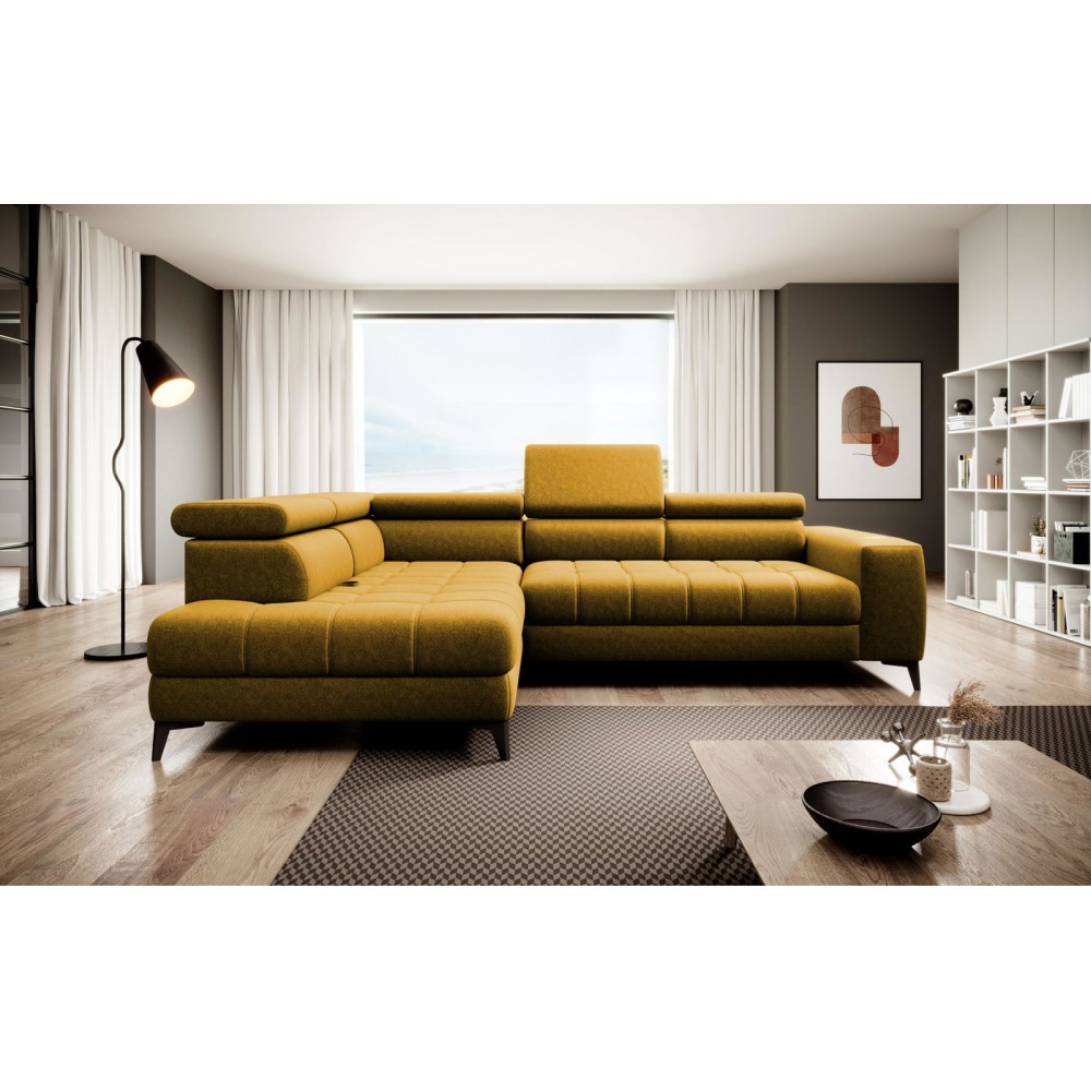 Γωνιακός καναπές Arono-Moustardi-Αριστερή