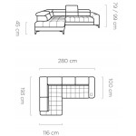 Γωνιακός καναπές Arono-Moustardi-Αριστερή