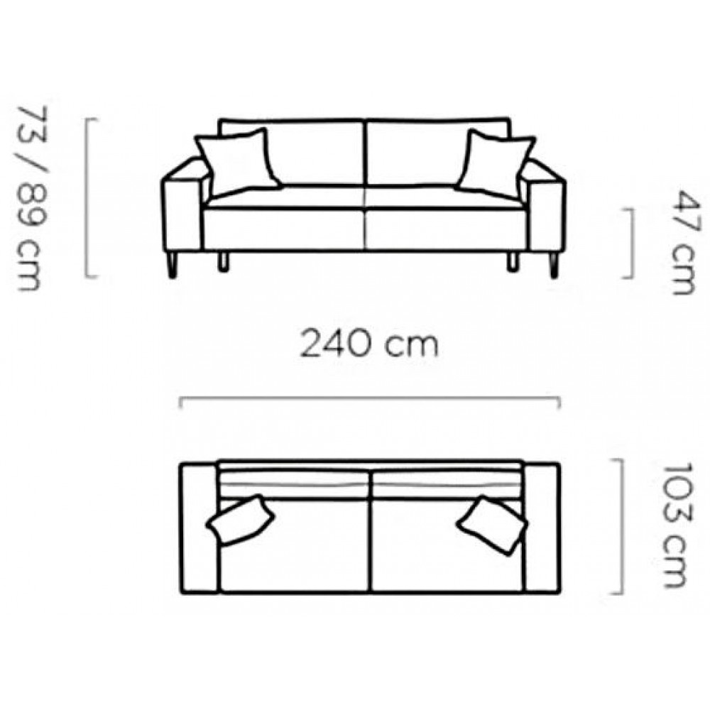 Καναπές Martin διθέσιος-Kafe 240x103x73