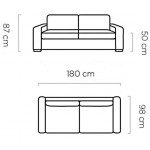 Καναπές Orchid διθέσιος-Anthraki 180x98x87