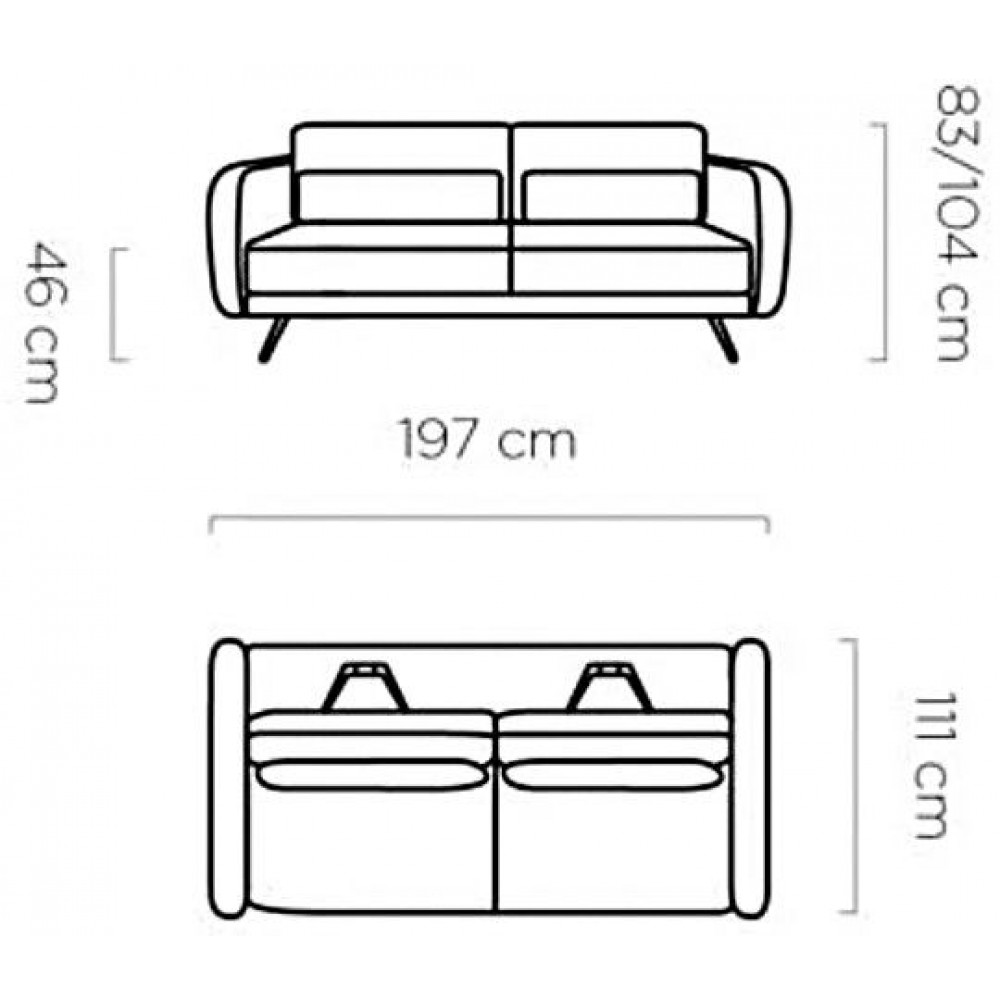 Καναπές Lurven τριθέσιος-Leuko