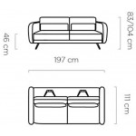 Καναπές Lurven τριθέσιος-Gkri