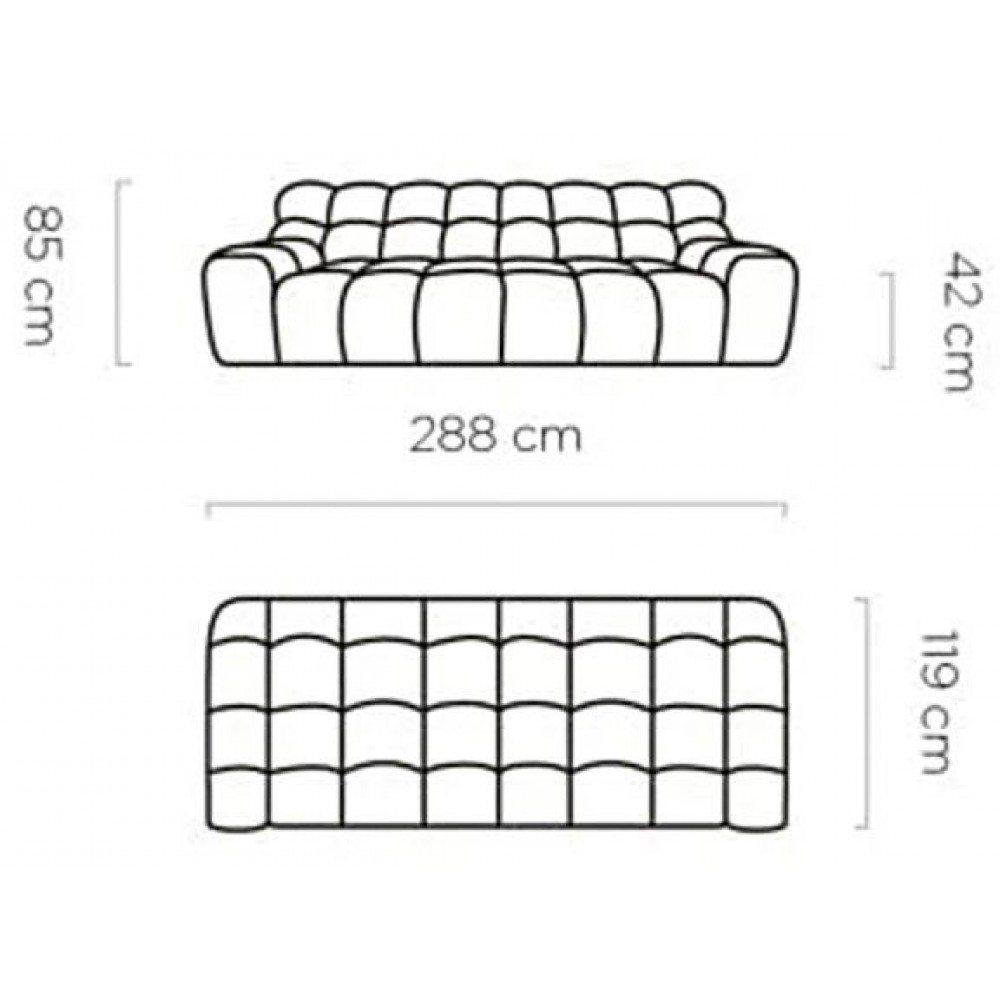 Καναπές Chenille τριθέσιος-Anthraki