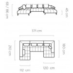 Γωνιακός καναπές Magnito Plus-Gkri Skouro-Δεξιά