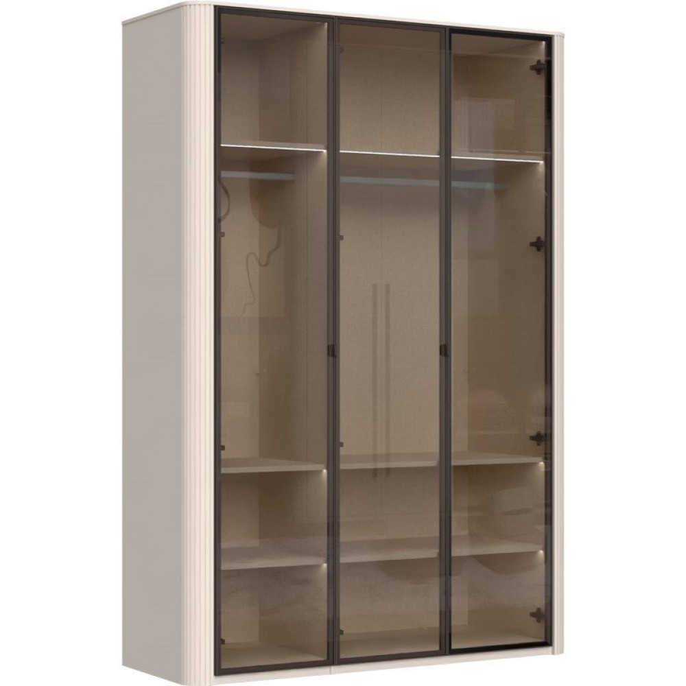 Ντουλάπα Dutchess τρίφυλλη glass 153x56x225