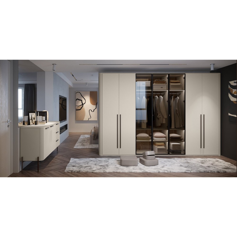 Ντουλάπα Dutchess τρίφυλλη mirror 153x56x225