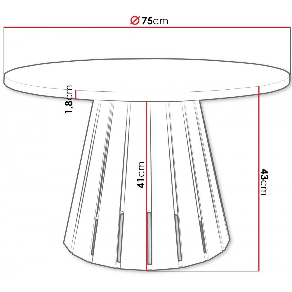 Τραπεζάκι σαλονιού Circolo 75x75x43