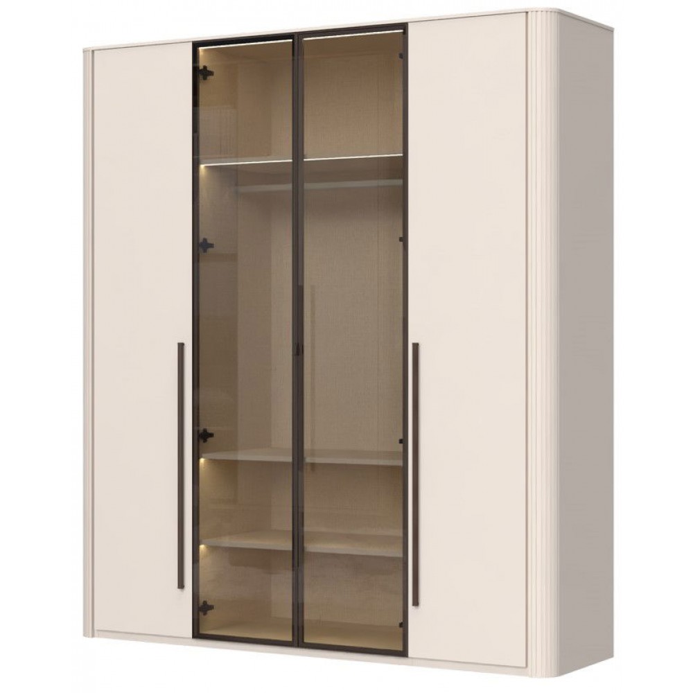 Ντουλάπα Dutchess τετράφυλλη 2 glass