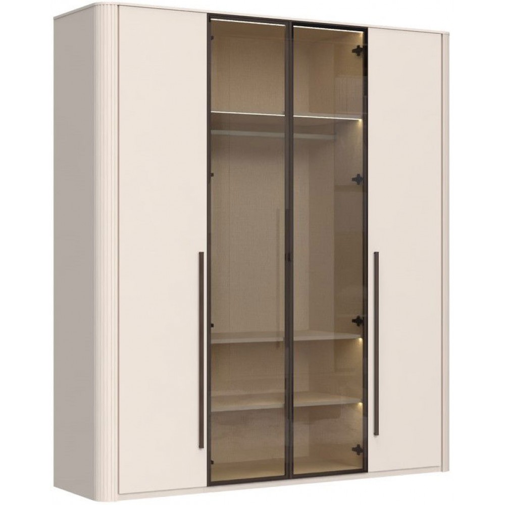 Ντουλάπα Dutchess τετράφυλλη 2 glass