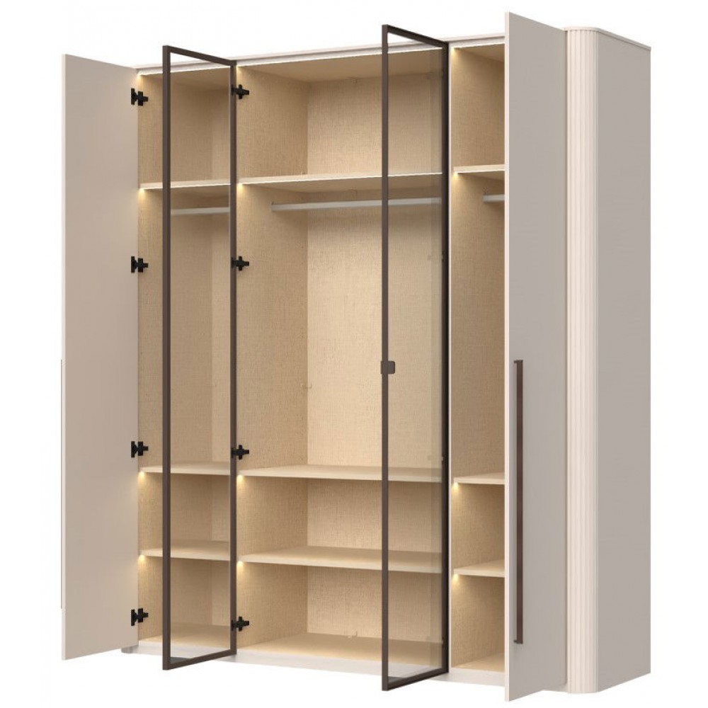 Ντουλάπα Dutchess τετράφυλλη 2 glass