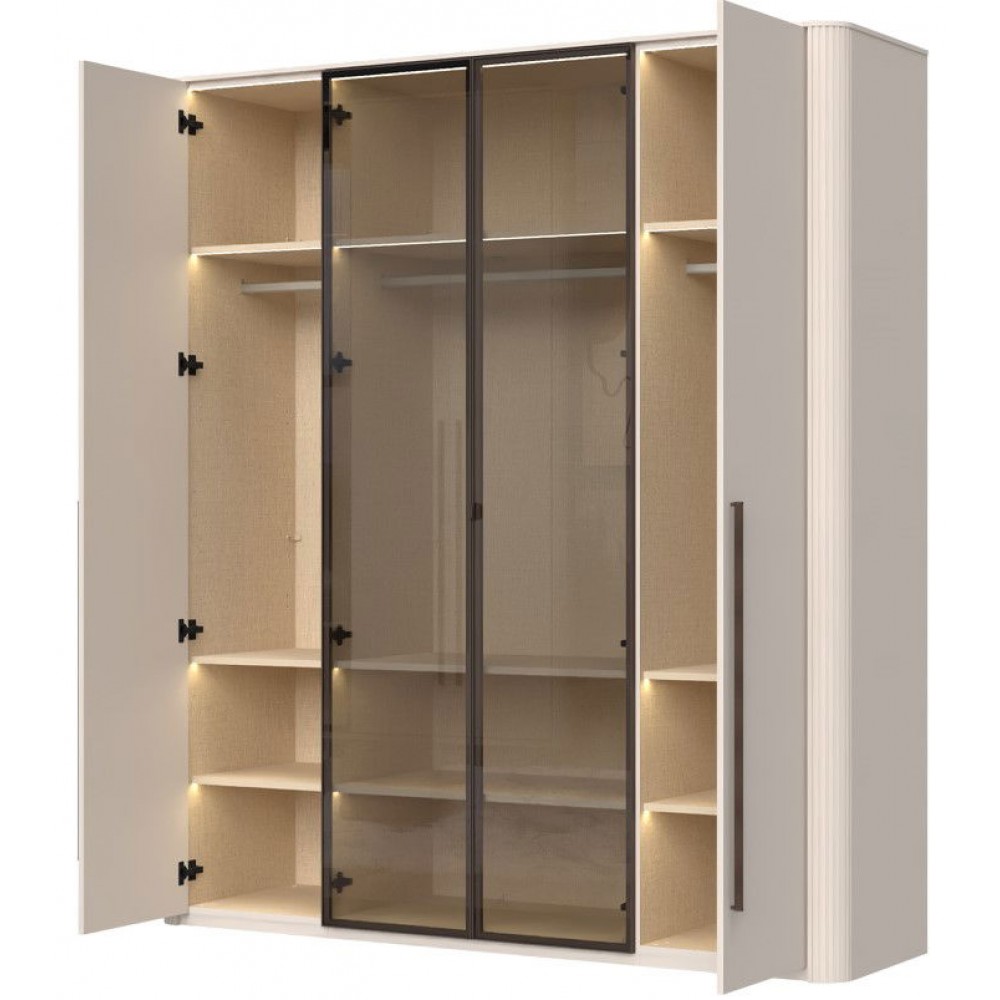 Ντουλάπα Dutchess τετράφυλλη 2 glass