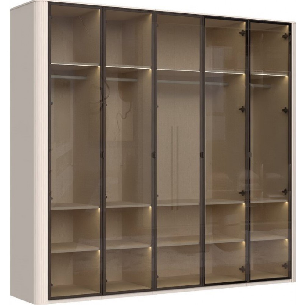 Ντουλάπα Dutchess πεντάφυλλη glass 243x56x225
