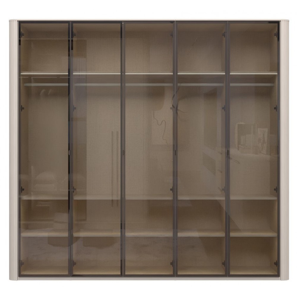 Ντουλάπα Dutchess πεντάφυλλη glass 243x56x225