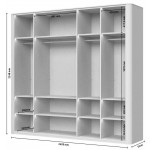 Ντουλάπα Dutchess πεντάφυλλη 3 glass