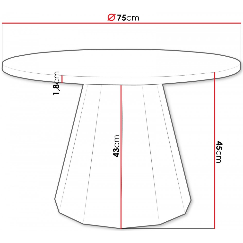 Τραπεζάκι σαλονιού Elipse 75x75x45