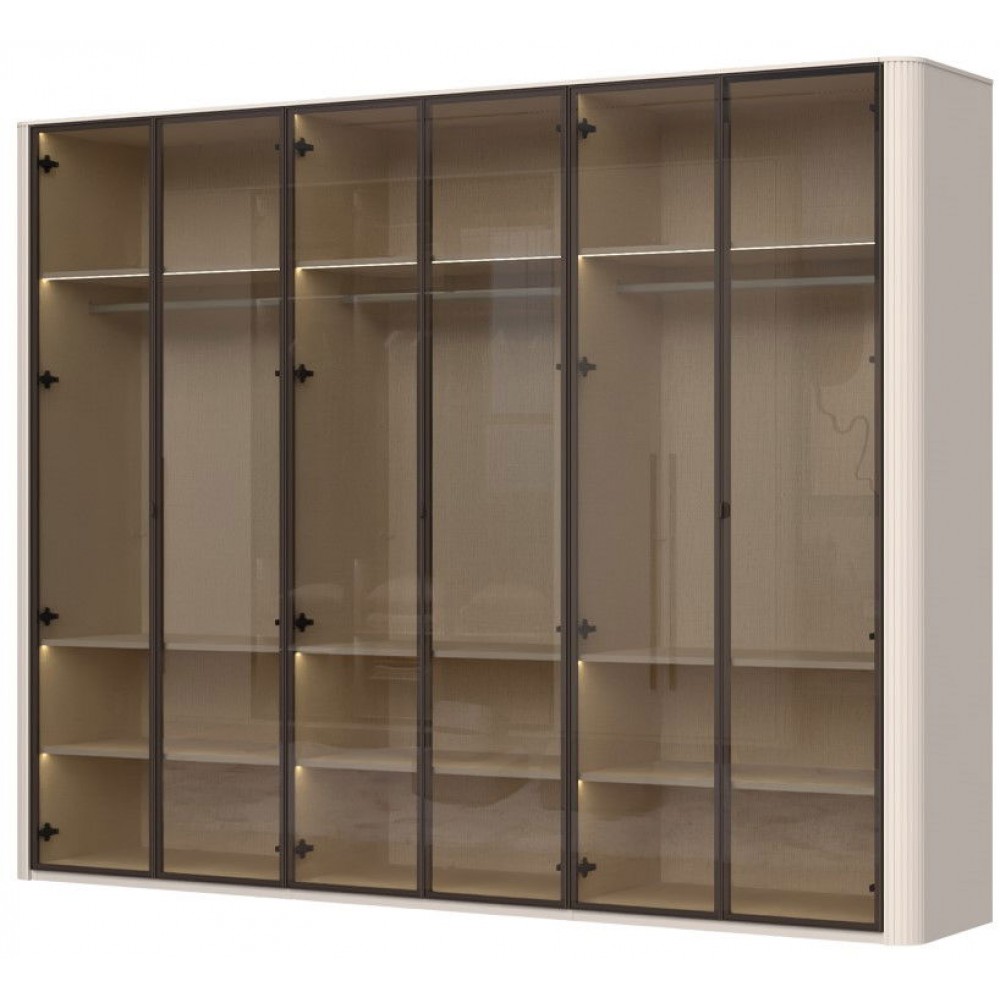 Ντουλάπα Dutchess εξάφυλλη glass