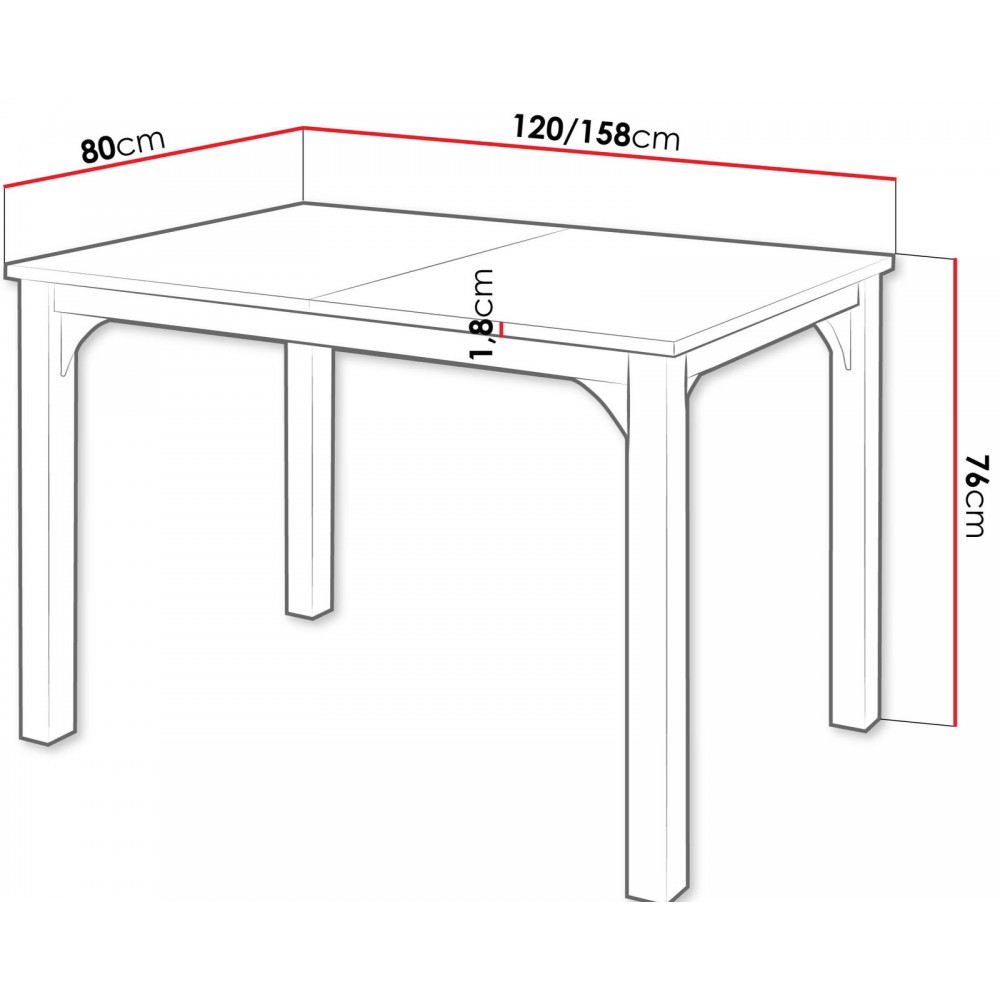 Επεκτεινόμενο τραπέζι Focus -Cashmere-Μήκος: 120 εκ.