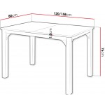 Επεκτεινόμενο τραπέζι Focus -Cashmere-Μήκος: 120 εκ.