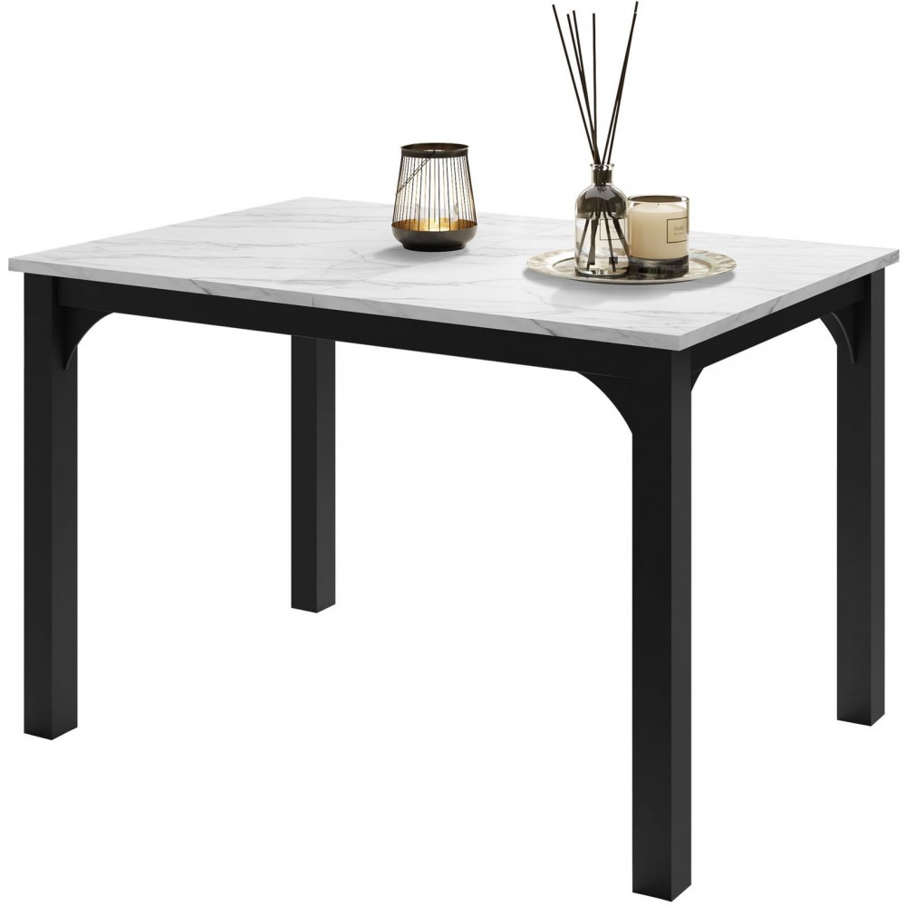 Επεκτεινόμενο τραπέζι Focus -Leuko Marmaro-Μήκος: 120 εκ.