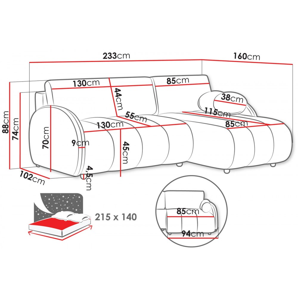 Γωνιακός καναπές Zara-Beige