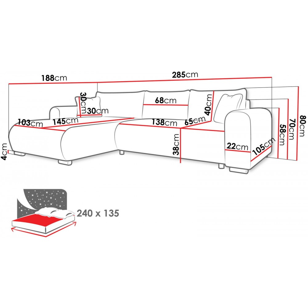 Γωνιακός καναπές Merkos-Beige