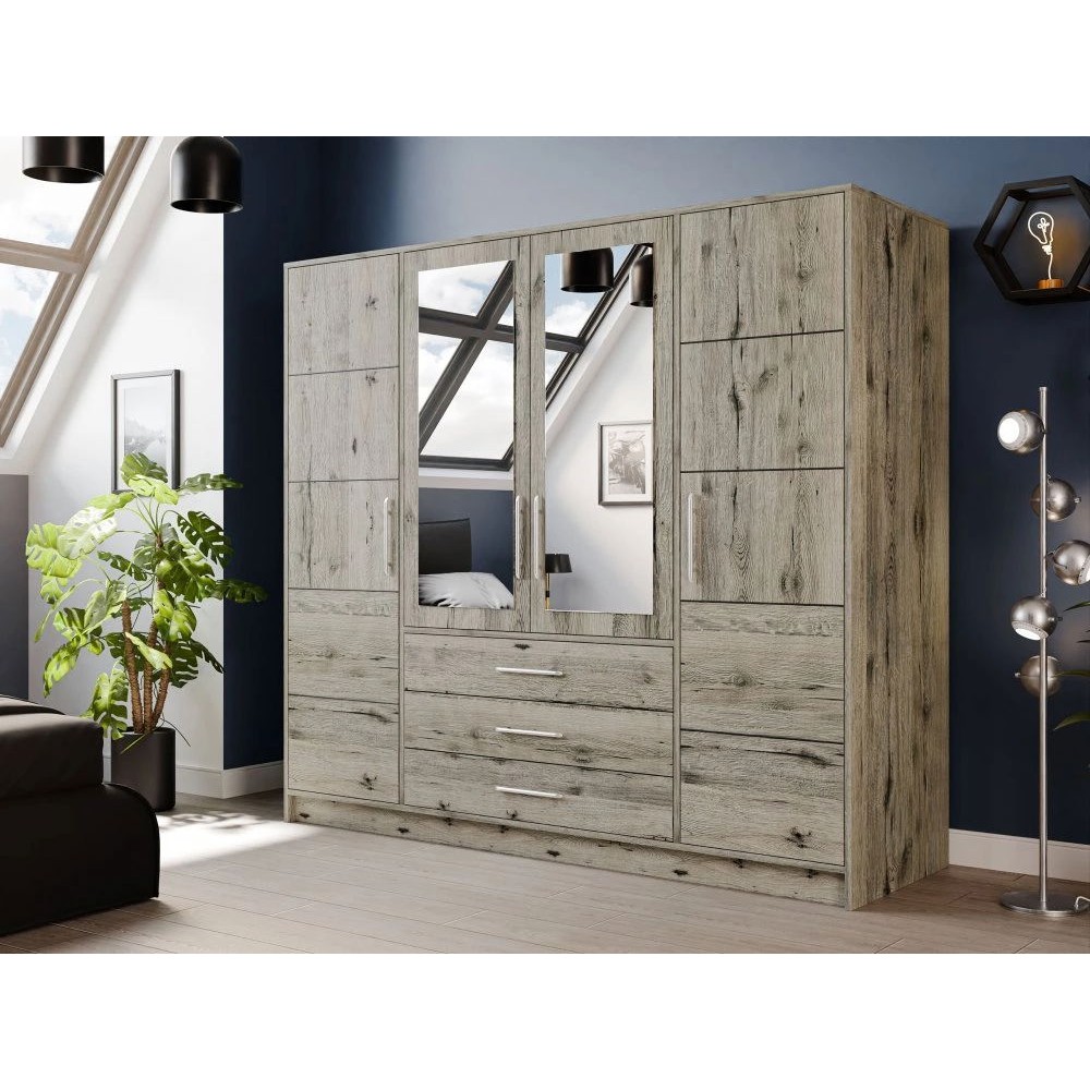 Ντουλάπα Bali 4D τετράφυλλη-Kafe Anoixto