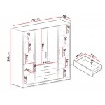 Ντουλάπα Bali 4D τετράφυλλη-Kafe Anoixto