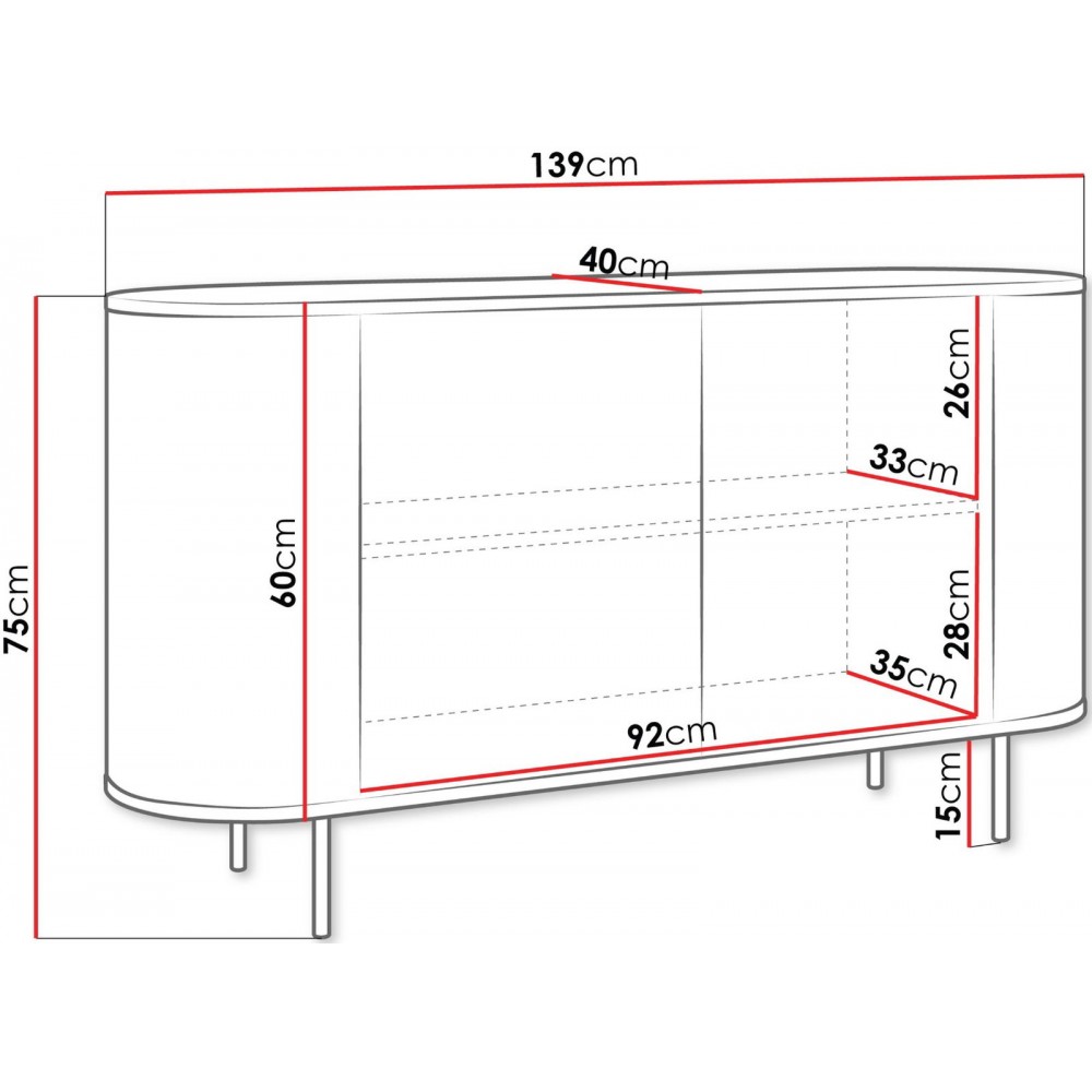 Μπουφές Lygrint I-leuko marmaro - xruso