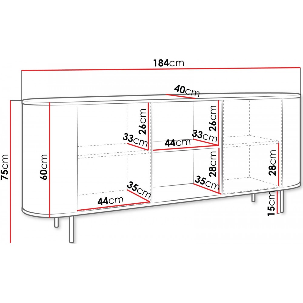 Μπουφές Lygrint II-leuko marmaro - xruso