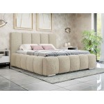 Επενδυμένο κρεβάτι Wizko-Beige-140 x 200
