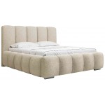 Επενδυμένο κρεβάτι Wizko-Beige-140 x 200